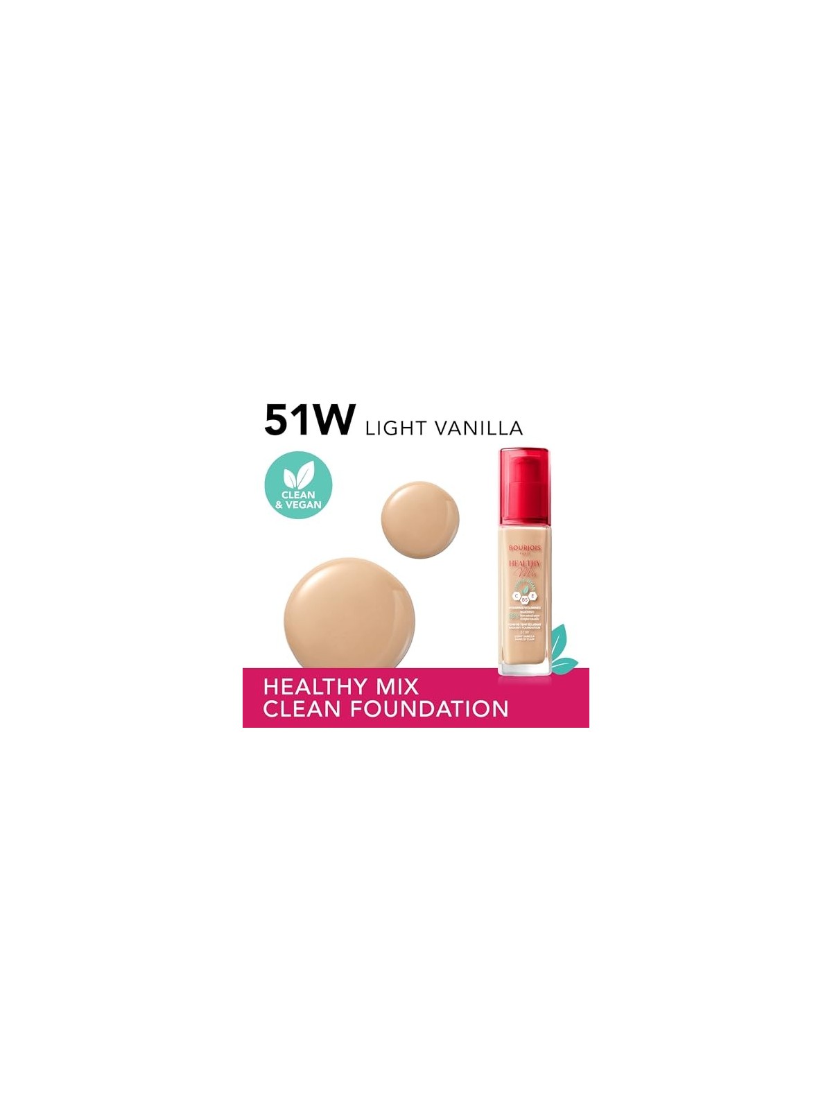 Bourjois Fondotinta Radiante Healthy Mix Clean Vegan 30 ml donna 51W Light Vanilla