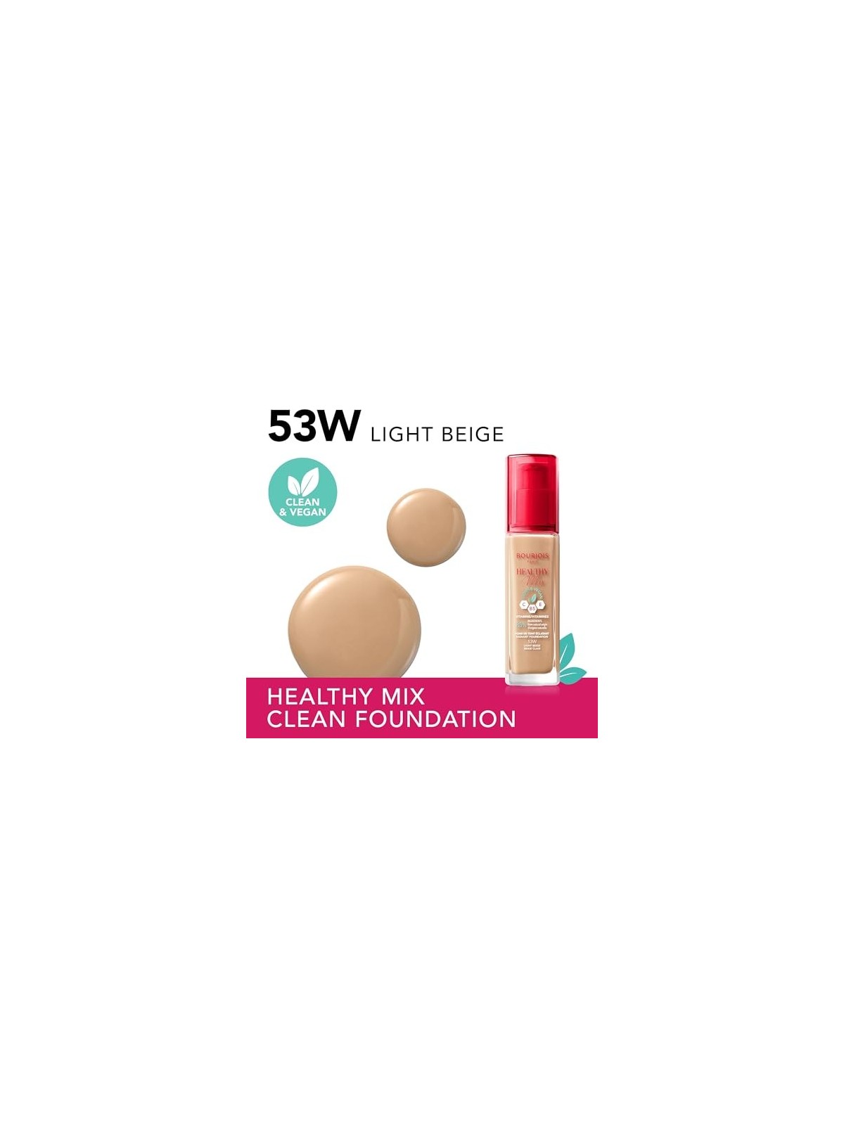 Bourjois Fondotinta Radiante Healthy Mix Clean Vegan 30 ml donna 53W Light Beige