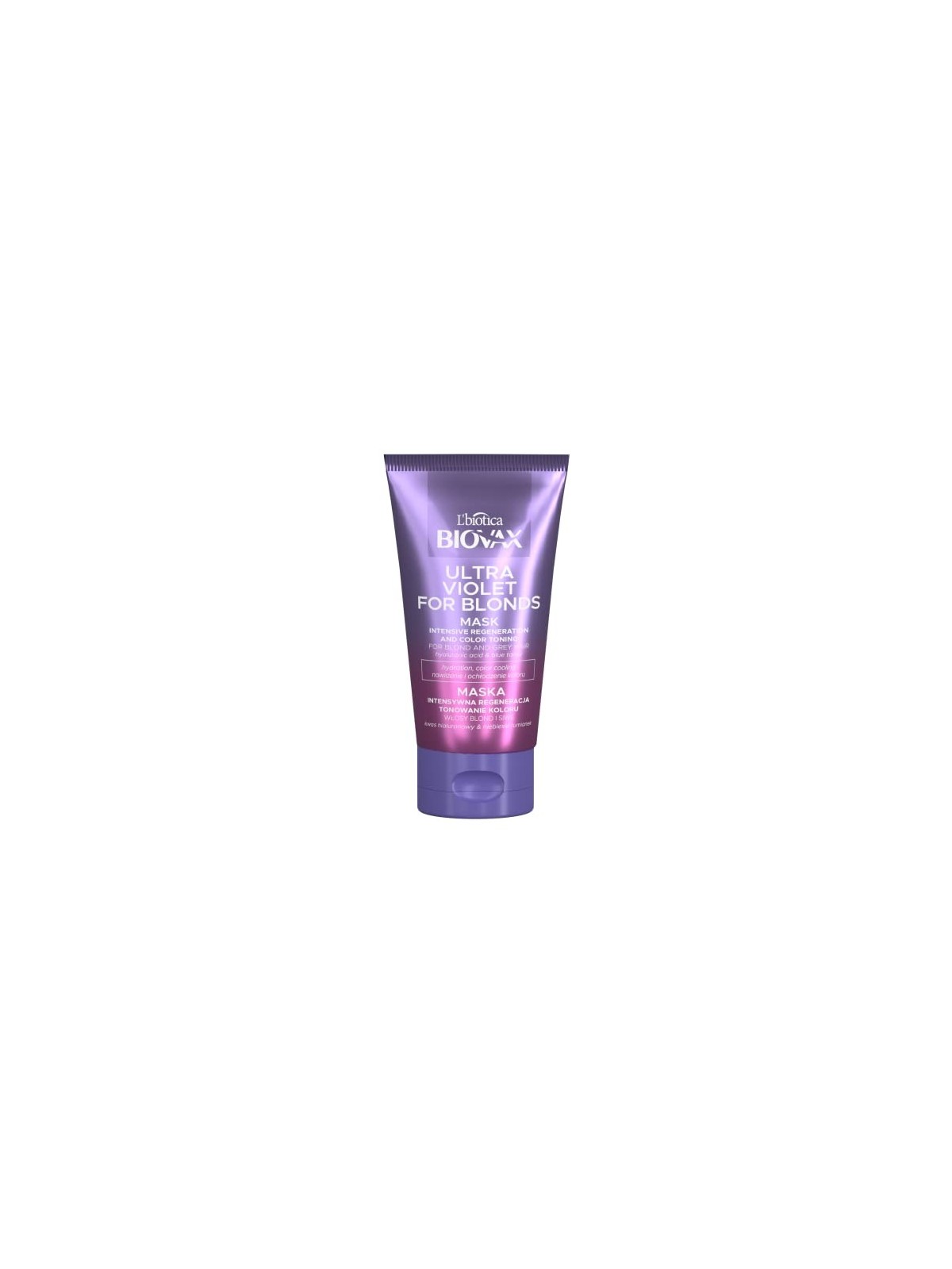 LBIOTICA Biovax Ultra Violet For Blonds Mask maschera tonificante intensamente rigenerante per capelli biondi e grigi 150ml