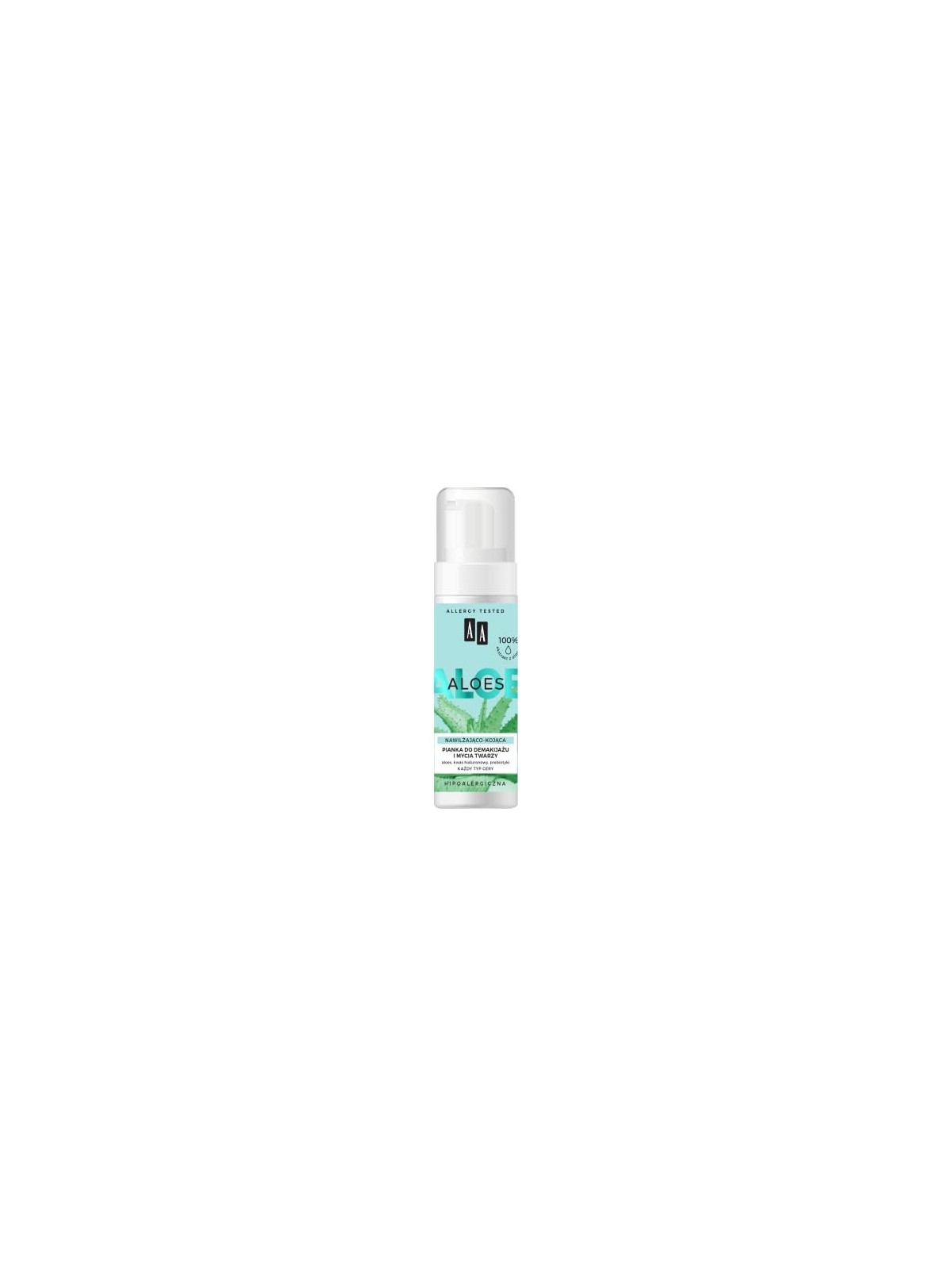 AA Aloes 100 Aloe Vera Estratto di schiuma struccante e detergente per il viso 150ml