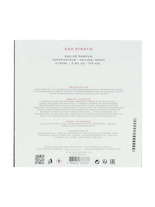 Juliette Has A Gun Ego Stratis Eau De Parfum 100ml