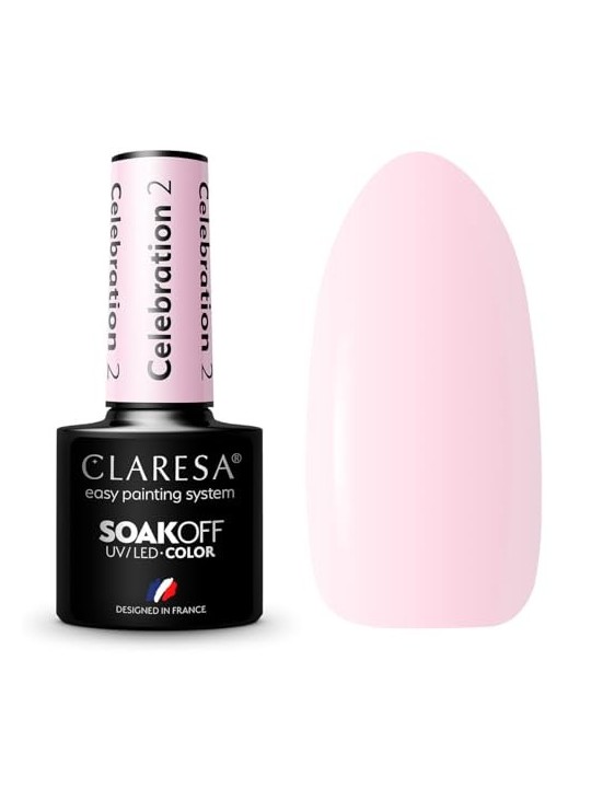 CLARESA Soak Off Vernice ibrida UVLED Celebration 02 5g
