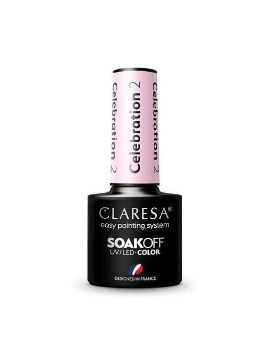 CLARESA Soak Off Vernice ibrida UVLED Celebration 02 5g