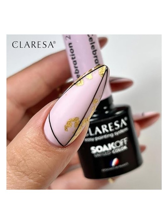 CLARESA Soak Off Vernice ibrida UVLED Celebration 02 5g