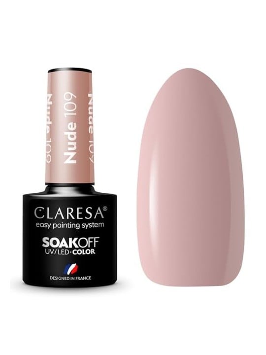 CLARESA Soak Off Vernice ibrida UVLED Nude 109 5g