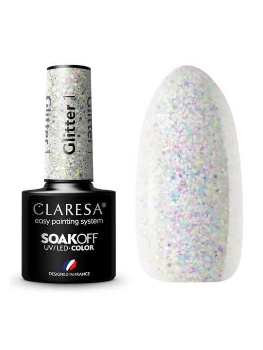 Soak Off UVLED Hybrid Glitter Nail Polish 1 5g