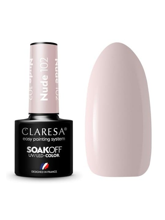 CLARESA Soak Off Vernice ibrida UVLED Nude 102 5g