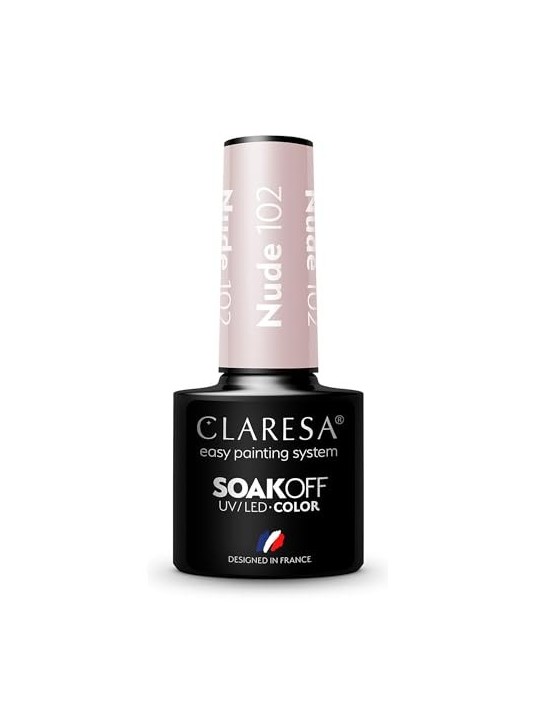 CLARESA Soak Off Vernice ibrida UVLED Nude 102 5g