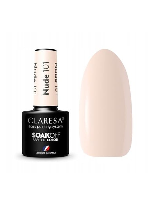 CLARESA Soak Off Vernice ibrida UVLED Nude 101 5g