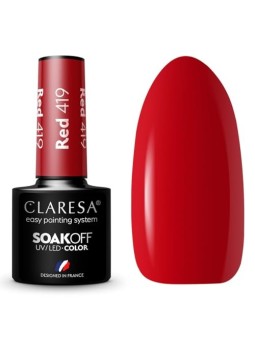 CLARESA Soak Off UVLED Vernice ibrida rossa 419 5g
