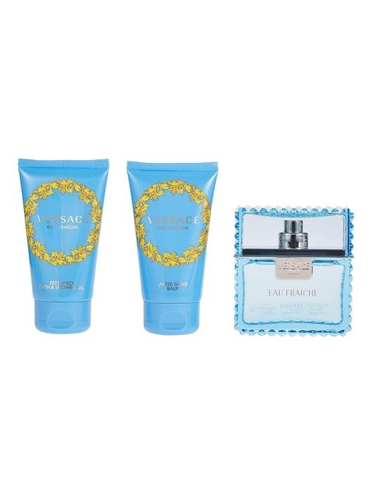 Versace Man Eau Fraiche Giftset 150ml eau de toilette Spray 50ml-After Shave Balm 50ml-Shower Gel 50ml