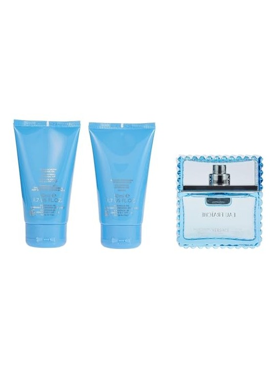 Versace Man Eau Fraiche Giftset 150ml eau de toilette Spray 50ml-After Shave Balm 50ml-Shower Gel 50ml