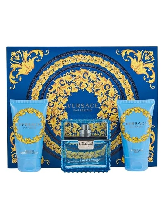 Versace Man Eau Fraiche Giftset 150ml eau de toilette Spray 50ml-After Shave Balm 50ml-Shower Gel 50ml