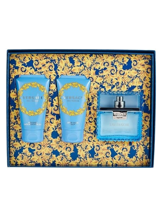 Versace Man Eau Fraiche Giftset 150ml eau de toilette Spray 50ml-After Shave Balm 50ml-Shower Gel 50ml