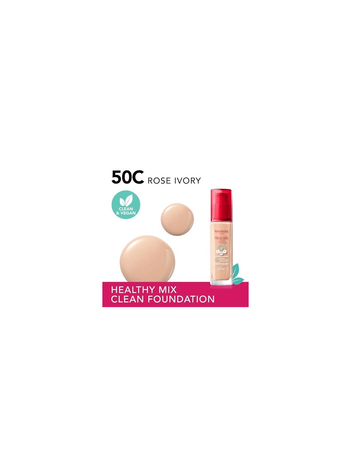 Bourjois Fondotinta Radiante Healthy Mix Clean  Vegan 30 ml donna  50C Rose Ivory
