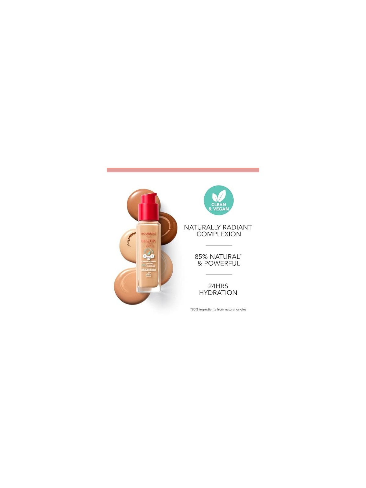 Bourjois Fondotinta Radiante Healthy Mix Clean  Vegan 30 ml donna  50C Rose Ivory