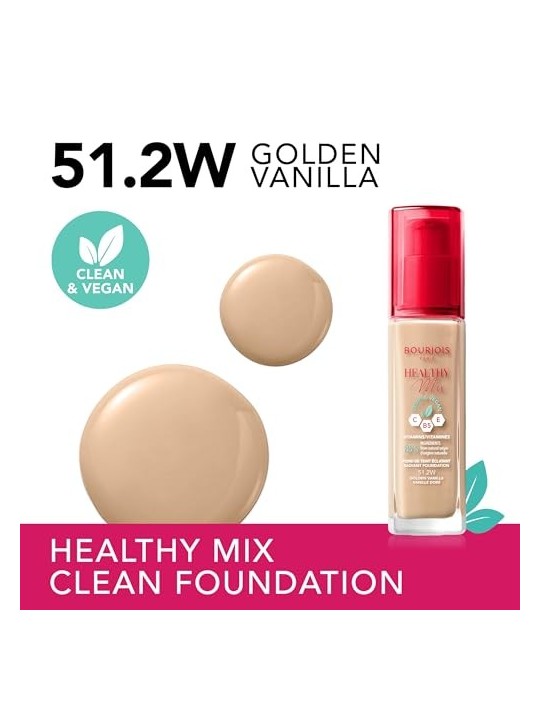 Fondotinta Bourjois Healthy Mix Radiant Foundation 30 ml 51 2W Golden Vanilla