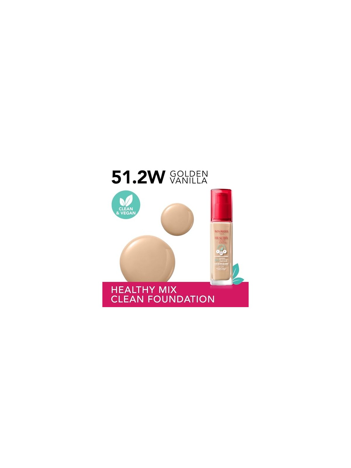 Fondotinta Bourjois Healthy Mix Radiant Foundation 30 ml 51 2W Golden Vanilla