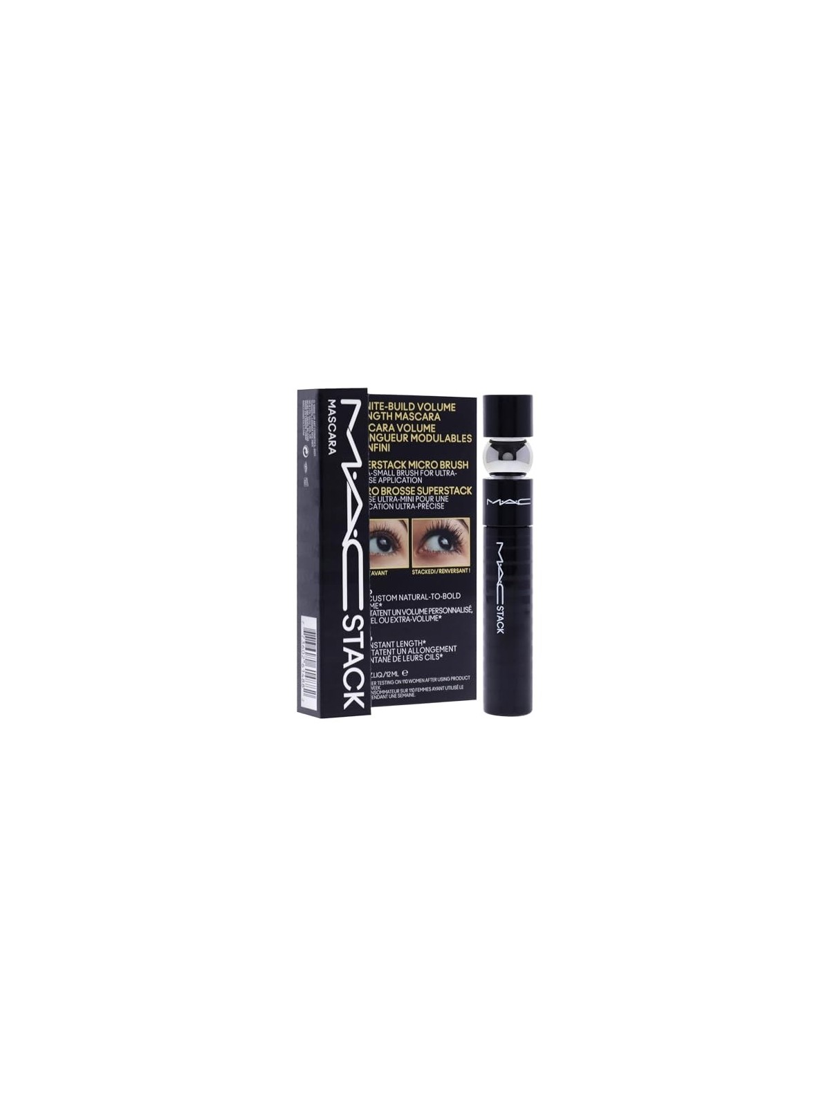 MAC Cosmetics Mascara volumizzante e allungante per ciglia corte Micro Macstack Mascara 12ml - Tonalità: Nero donna MAC Cosmetic