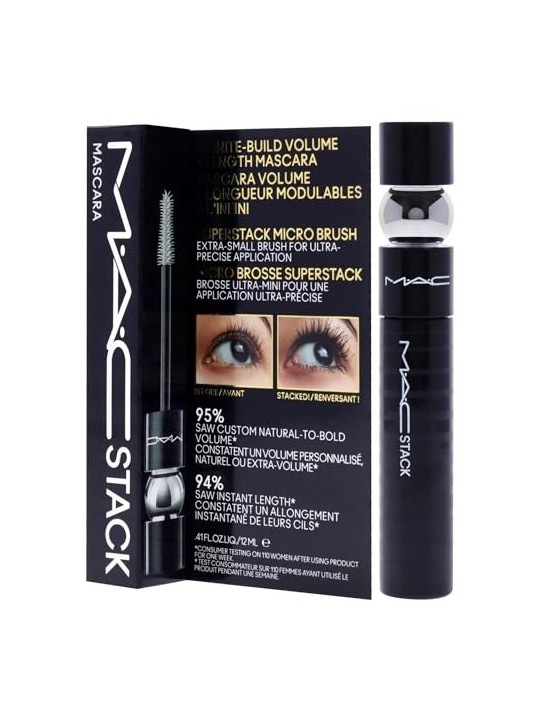 MAC Cosmetics Mascara volumizzante e allungante per ciglia corte Micro Macstack Mascara 12ml - Tonalità: Nero donna MAC Cosmetic