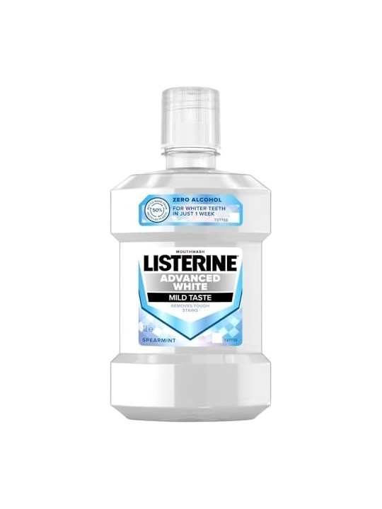 Listerine Advanced White Gusto Delicato Collutorio con Effetto Sbiancante Donna 1000ml