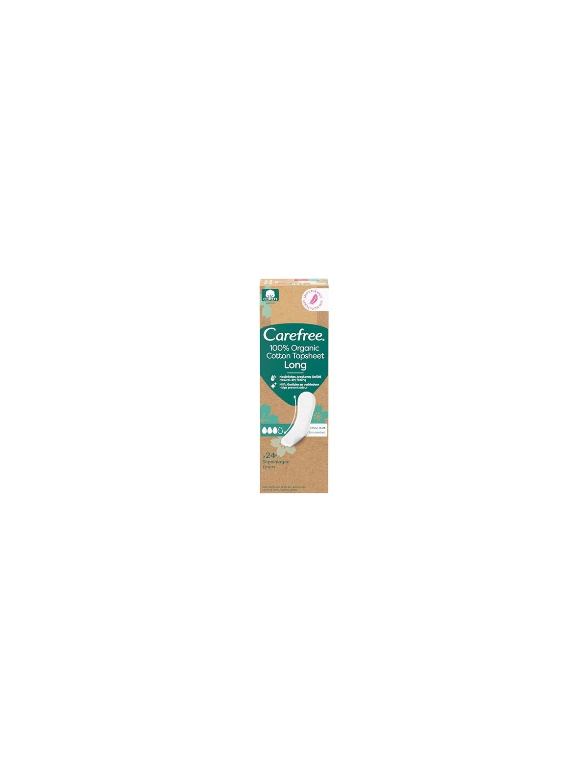 Salvaslip lunghi in cotone biologico donna 24 unit