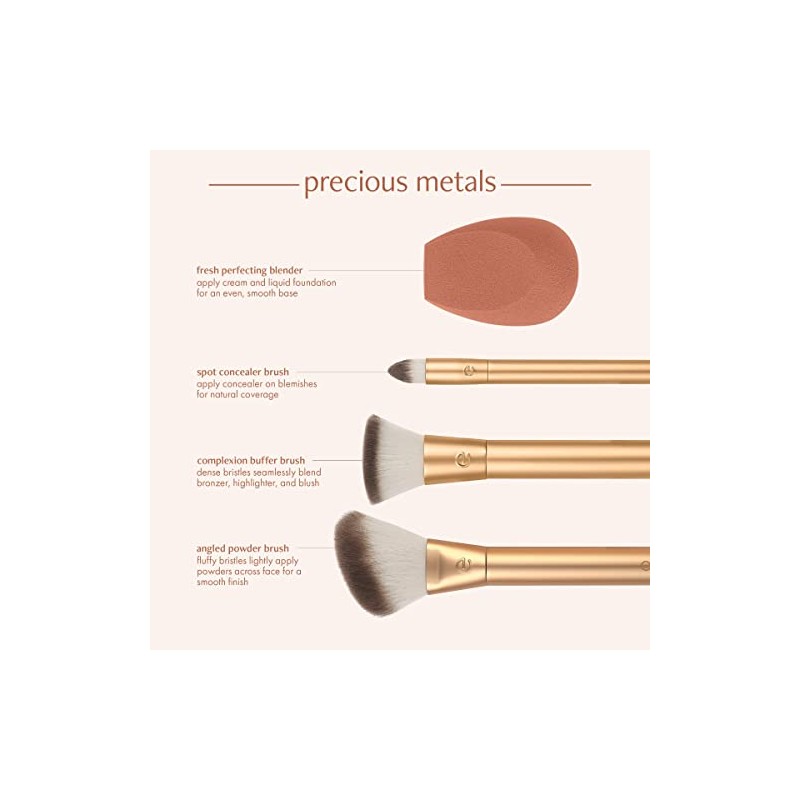 Set pennelli viso EcoTools Miscela metalli preziosi