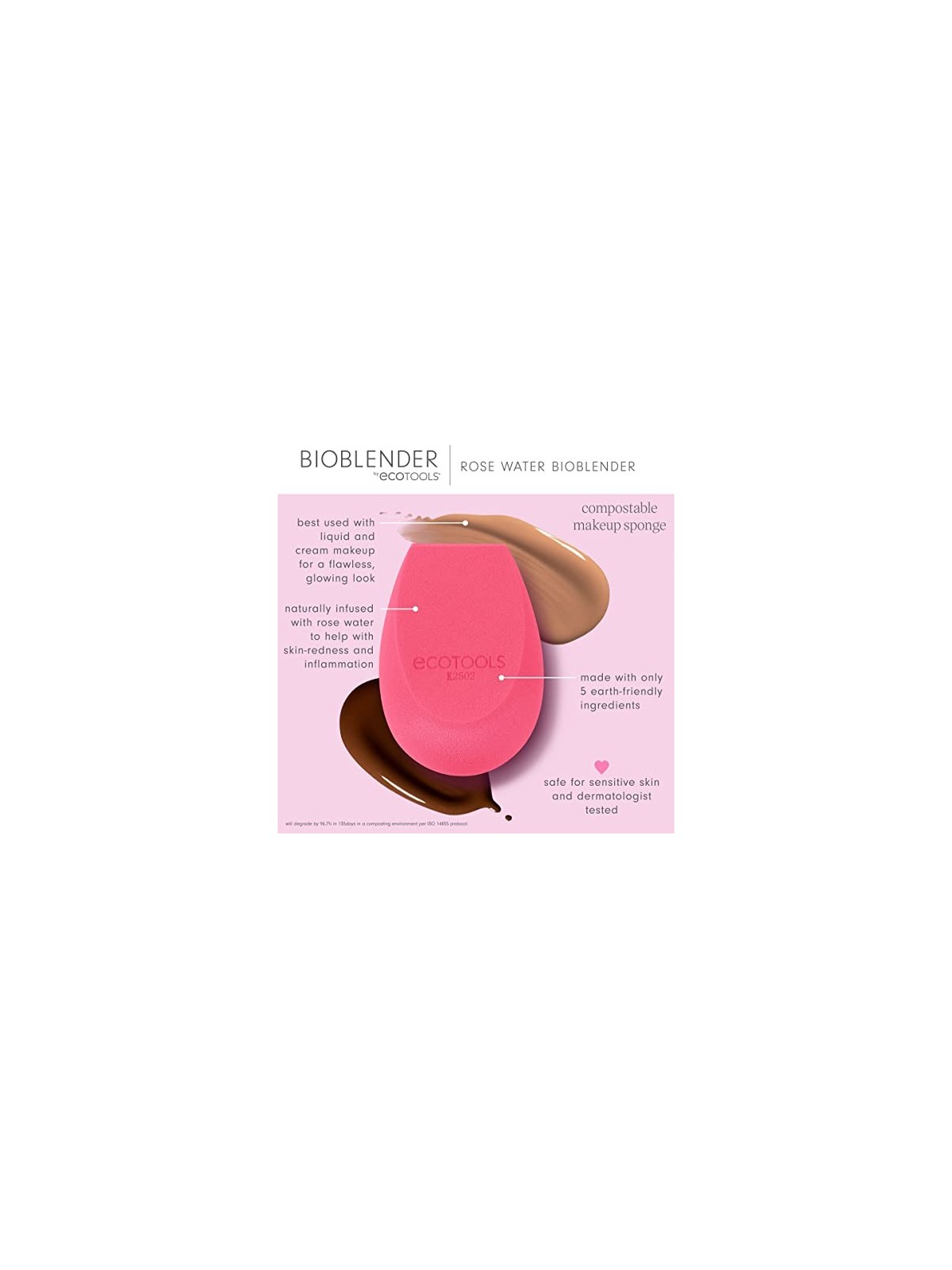 EcoTools Spugnetta per il trucco all'acqua di rose Bioblender donna 1 unit