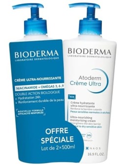 Bioderma Atoderm Ultra-Nourishing Moisturizing Cream Duopack 1000ml