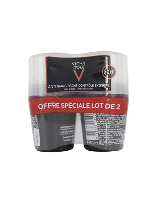 Vichy Homme Clinical Control 96H Antitraspirante uomo 2 x 50 ml