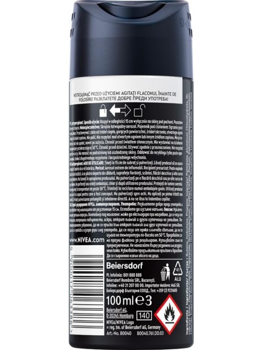 NIVEA Men BlackWhite Invisible Original spray antitraspirante 100ml