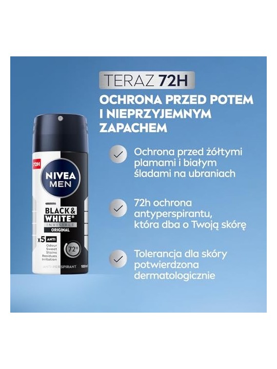 NIVEA Men BlackWhite Invisible Original spray antitraspirante 100ml