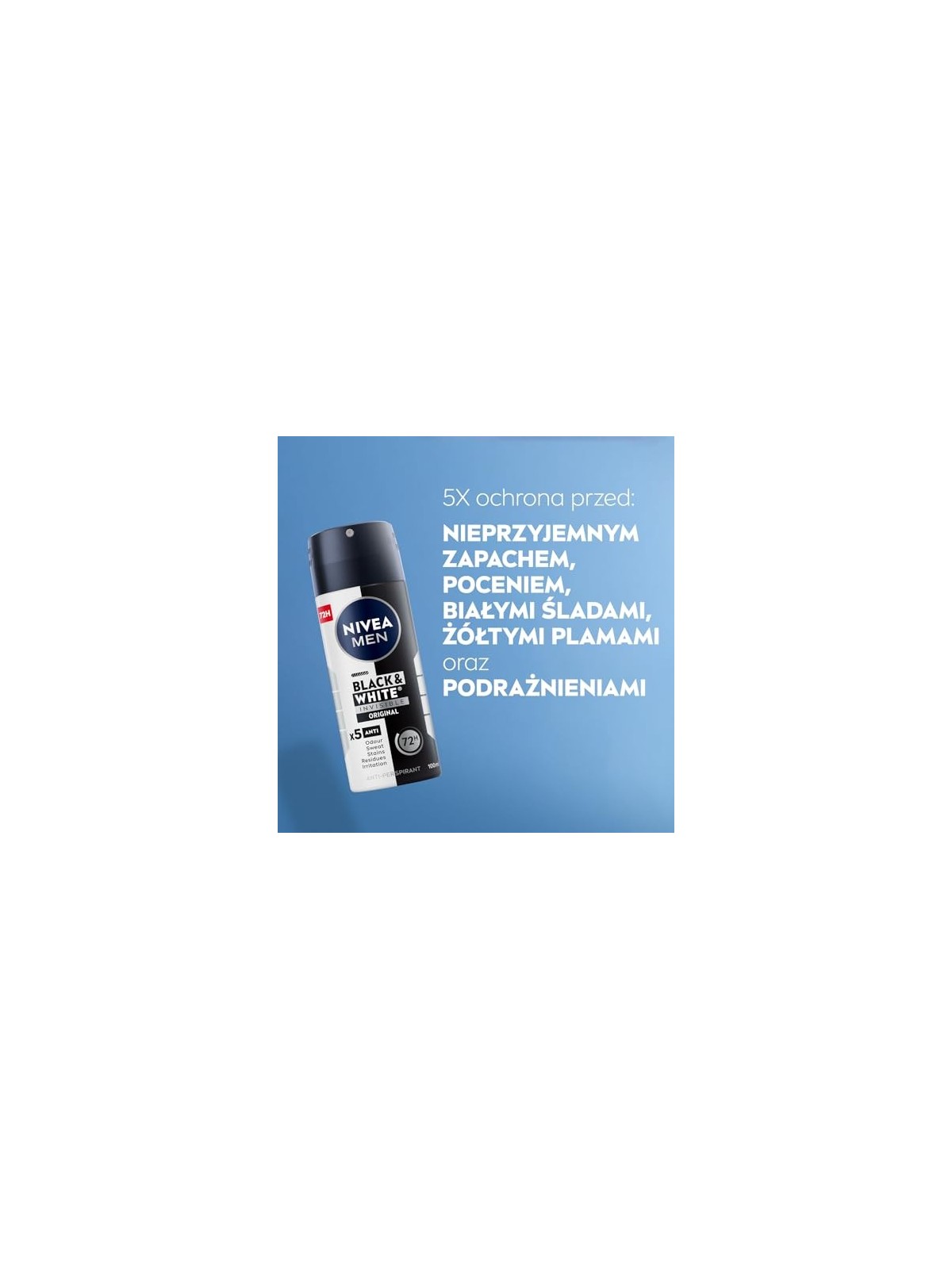 NIVEA Men BlackWhite Invisible Original spray antitraspirante 100ml