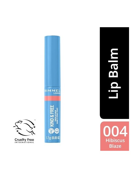 Rimmel Balsamo Labbra Tintato Kind Free 4 g 004 Hibiscus Blaze donna