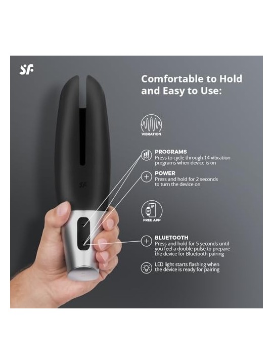SATISFYER Power Masturbatore Nero 1un Uomo