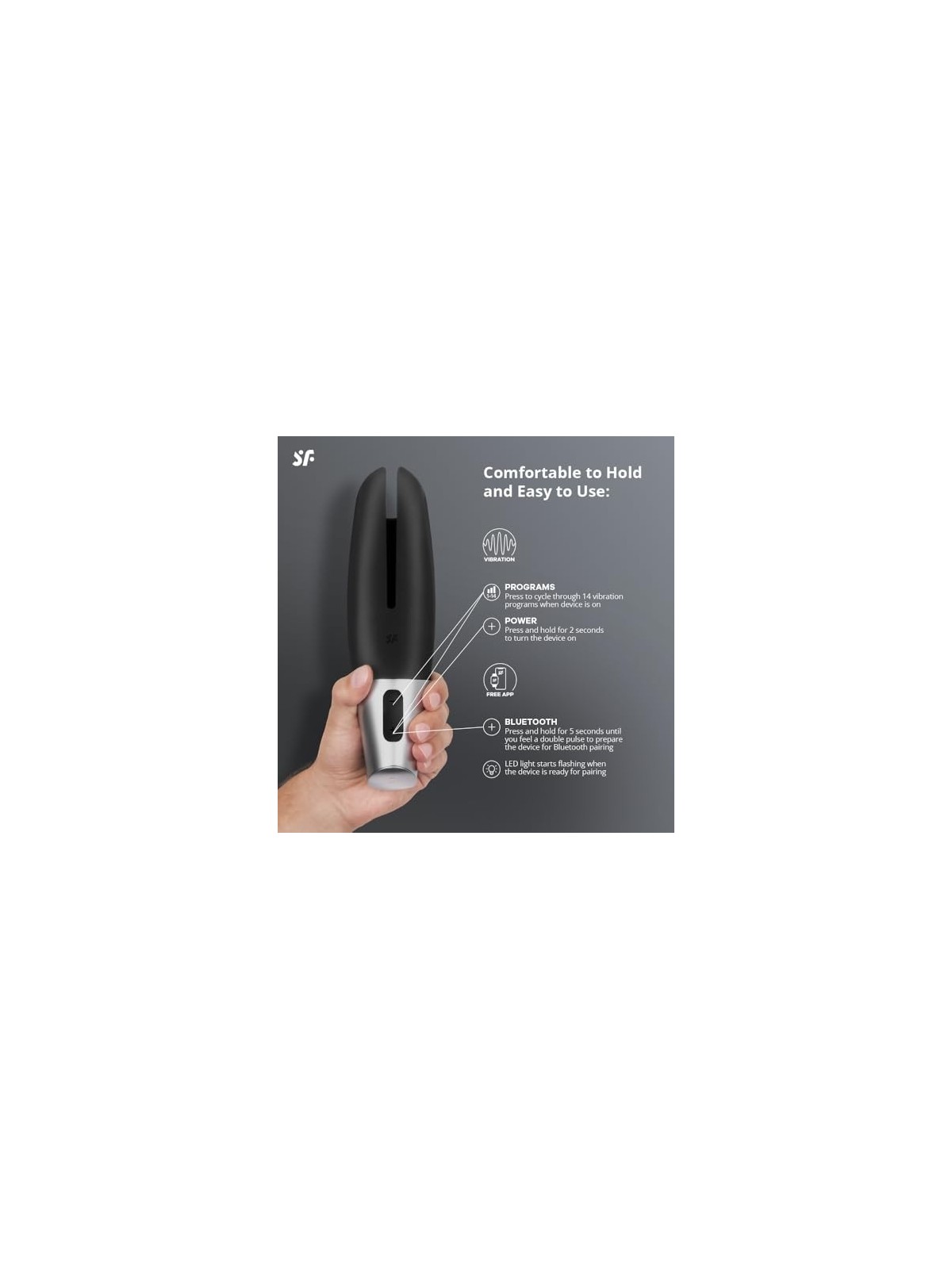 SATISFYER Power Masturbatore Nero 1un Uomo