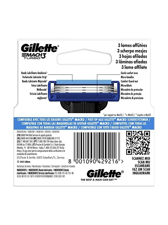 Lame di Ricambio Gillette Mach3 4 Turbo