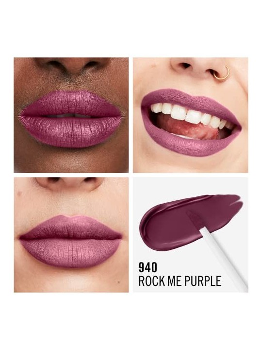 Rossetto liquido Rimmel London Lasting Mega Matte Rock Me Purple