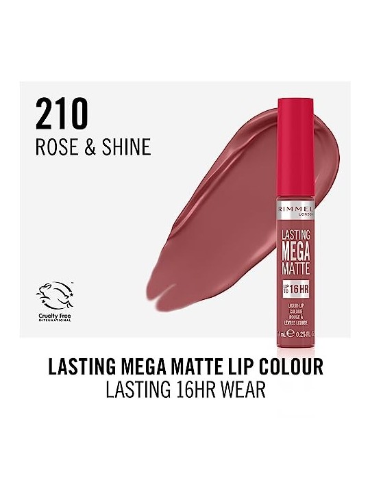 Rimmel London Mega Matte Liquid Lip Colour 7.4ml Rose Shine