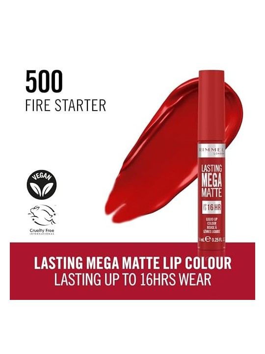 Rimmel Lasting Mega Matte Liquid Lip Color 74 ml Fire Starter