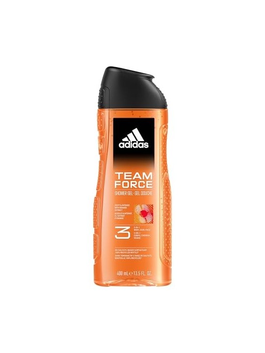 Adidas Team Force Gel Doccia Corpo Capelli Viso 3 in 1 gel