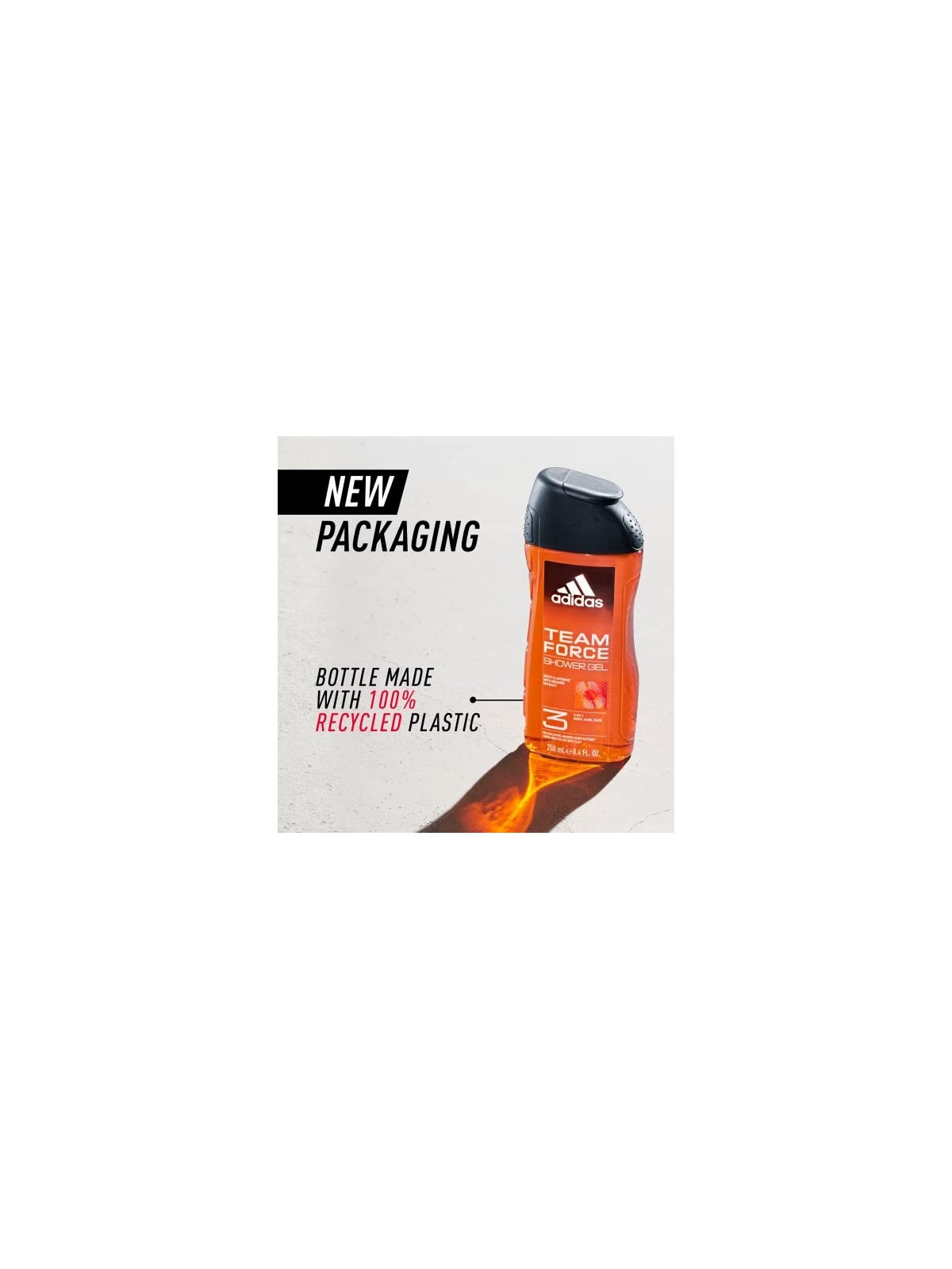 Adidas Team Force Gel Doccia Corpo Capelli Viso 3 in 1 gel