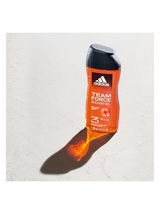 Adidas Team Force Gel Doccia Corpo Capelli Viso 3 in 1 gel