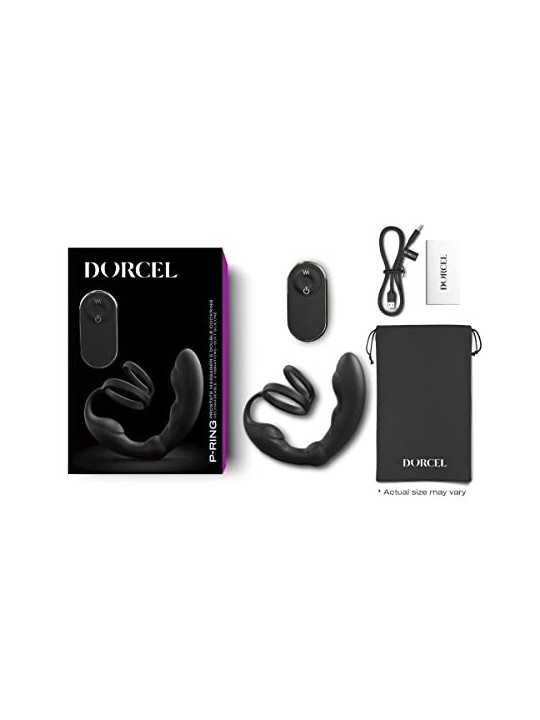 P-Ring Prostate Massager massaggiatore prostatico con doppio anello Nero