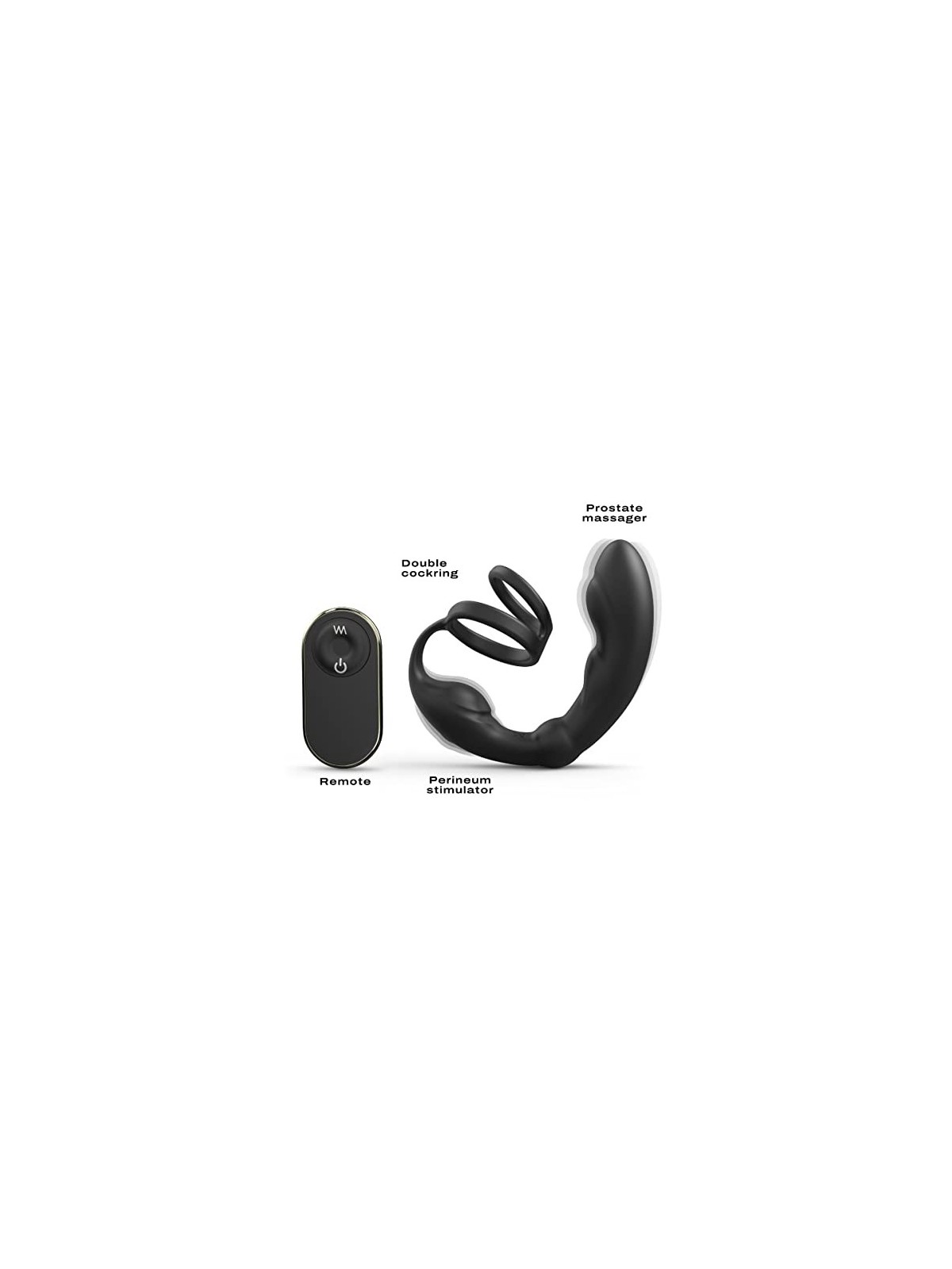 P-Ring Prostate Massager massaggiatore prostatico con doppio anello Nero