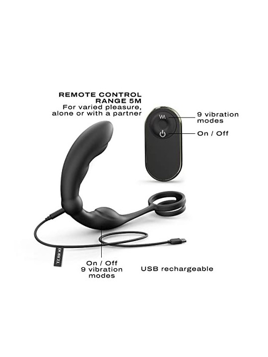 P-Ring Prostate Massager massaggiatore prostatico con doppio anello Nero