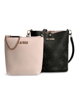 Guess Amara Borsa in Poliestere con Logo 4G Nera