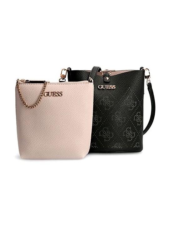 Guess Amara Borsa in Poliestere con Logo 4G Nera