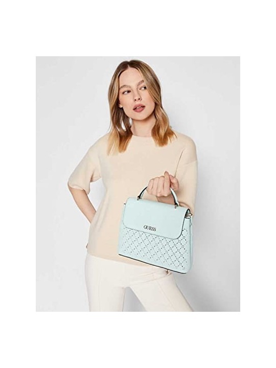 Guess Amara Borsa a Tracolla in Poliuretano con Logo 4G Verde Oliva HWSG8493100 34 x 29 x 11 cm donna