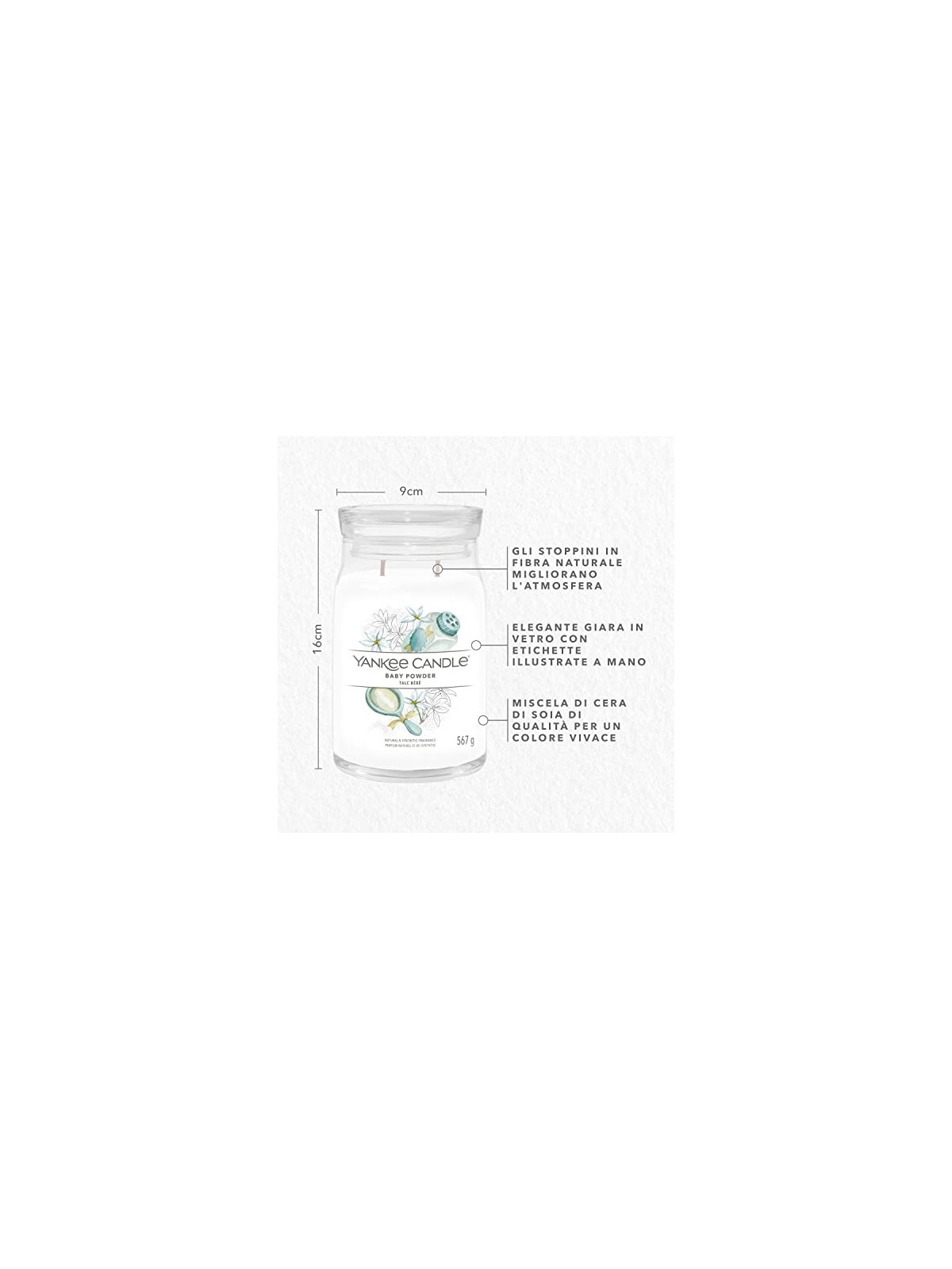 Yankee Candle Candela Profumata Signature Talco per Bambini unisex 567 0g